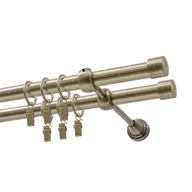 Karnisze - Karnisz DECASTYL Luna Podwójny z kółkami 320 cm Mosiądz antyczny - miniaturka - grafika 1