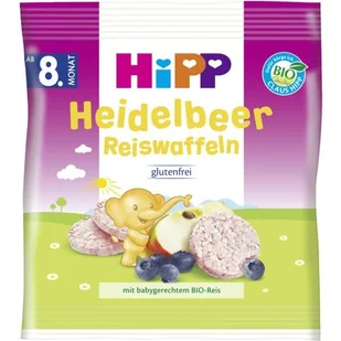 HiPP, Bio, wafelki ryżowe jabłko jagoda, 30 g - Desery dla dzieci - miniaturka - grafika 1