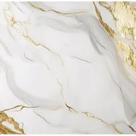 Fototapety - Fototapeta Marmur Biały Kamień Złoto 300x210 cm Tapeta Do Sypialni Salonu Kuchni Na Flizelinie - miniaturka - grafika 1