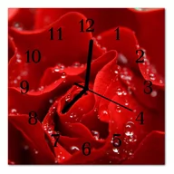 Zegary - Zegar szklany ścienny Cichy Róża Kwiaty - miniaturka - grafika 1