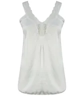 Koszulki i topy damskie - Satynowy długi top sexi koronka ramiączka-XL/2XL - miniaturka - grafika 1
