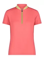 Koszulki sportowe damskie - CMP Koszulka kolarska w kolorze koralowym - miniaturka - grafika 1