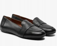 Półbuty damskie - GEOX PÓŁBUTY SKÓRZANE DAMSKIE CZARNE WSUWANE 35 Ż9C - miniaturka - grafika 1