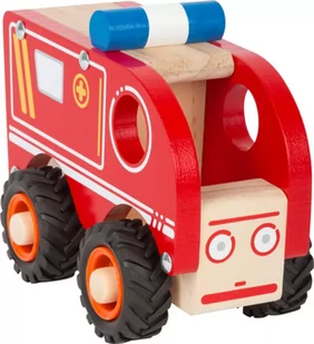 Small Foot by Legler Small Foot 11076 wózek lekarski z drewna dla dzieci w wieku od 18 miesięcy, 100% certyfikat FSC, dzięki dużym oponom gumowym nadaje się również do zabawy na zewnątrz, zabawka, czerwony - Samochody i pojazdy dla dzieci - miniaturka - grafika 1