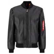 Odzież taktyczna i umundurowanie - Kurtka Alpha Industries MA-1 Leather LF 138121 03 - Czarna L - miniaturka - grafika 1
