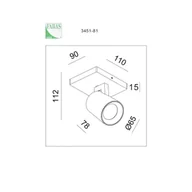 Lampy sufitowe - Fabas Luce Spot Modo, 1-punktowy, czarny, pierścienie dekoracyjne, GU10, aluminium - miniaturka - grafika 1