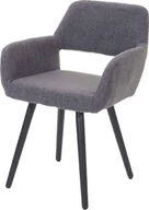 Krzesła - Krzesło do jadalni HWC-A50 II, krzesło kuchenne, design retro 50s ~ tkanina, szary, ciemne nogi - miniaturka - grafika 1