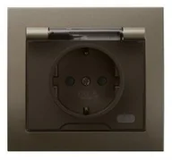 Gniazdka elektryczne - Ospel Kier brązowy gniazdo bryzgoszczelne +0 SCHUKO GPH-1WS/52/d GPH-1WS/52/d - miniaturka - grafika 1