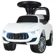 Jeździki dla dzieci - ﻿Jeździk pchacz samochód z dźwiękiem i światłami biały - miniaturka - grafika 1