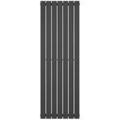 Grzejniki pokojowe - Rebison Julia Grzejnik pionowy dekoracyjny panelowy 1800 Antracyt pojedynczy Szerokość - 624 mm, Wieszak na ręczniki - Antracyt - 460 mm - miniaturka - grafika 1