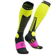 Skarpetki sportowe męskie - COMPRESSPORT Skarpety kompresyjne narciarskie SKI MOUNTAINEERING FULL SOCKS safe yellow/black - miniaturka - grafika 1