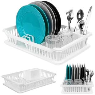 Suszarka do naczyń mała na naczynia stojąca plastikowa biała 40x29x8.5cm ORION 150694 - Suszarki do naczyń - miniaturka - grafika 1