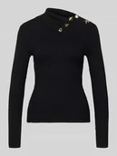 Swetry damskie - Bluzka z długim rękawem o kroju slim fit z mieszanki wiskozy model ‘Sicilla’ - miniaturka - grafika 1