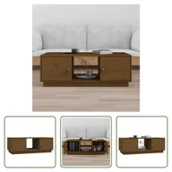 Ławy i stoliki kawowe - The Living Store Stolik kawowy miodowy brąz 100x50x35 cm lite drewno sosnowe - miniaturka - grafika 1