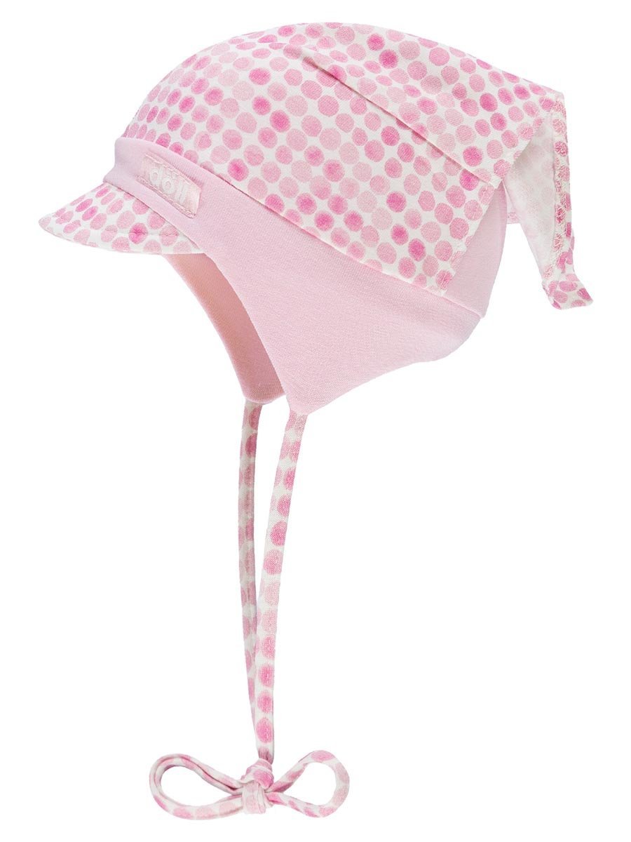 Wiązana czapka bandana z daszkiem różowa Döll r.43