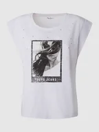 Koszulki i topy damskie - Pepe Jeans Koszulka w kolorze białym - miniaturka - grafika 1