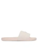Klapki i japonki damskie - Calvin Klein Klapki Ess Slide Canvas Hdw HW0HW02960 Beżowy - miniaturka - grafika 1