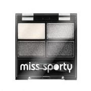 Cienie do powiek - Miss Sporty Studio Colour, poczwórne cienie do powiek 404 Real Smoky/Smoky Black, 5 g - miniaturka - grafika 1