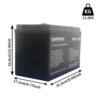Akumulator Litowy LiFePO4 HANIWINNER HD009-10 12,8V 100Ah Zapasowe Zasilanie, 1280Wh Energii, 2000 Cykli, Wbudowany BMS - Baterie do zasilaczy awaryjnych UPS - miniaturka - grafika 6