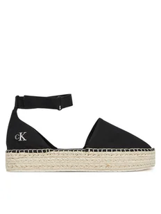 Calvin Klein Jeans Espadryle Flatform Espadrille Sling Mg YW0YW01735 Czarny - Espadryle damskie - miniaturka - grafika 1