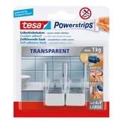 Wieszaki łazienkowe - Tesa Haczyk Samoprzylepny Powerstrips Transp. Biały 15977 - miniaturka - grafika 1