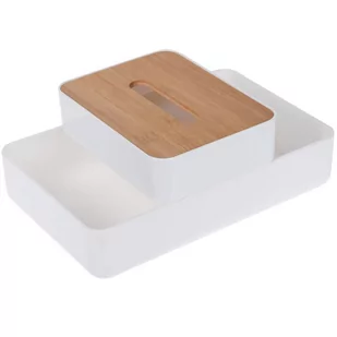 Pojemnik pudełko na chusteczki Bambus + organizer - Kubki na szczoteczki do zębów - miniaturka - grafika 1