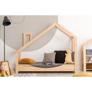 Łóżka dla dzieci i młodzieży - Łóżko w kształcie domku z drewna sosnowego Adeko Luna Elma, 90x160 cm - miniaturka - grafika 1