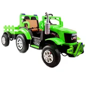 Jeździki dla dzieci - Import SUPER-TOYS SUPER-TOYS MEGA TRAKTOR LARGE Z PRZYCZEPĄ POMPOWANE KOŁA PILOT FUNKCJA BUJANIA/SH6688  SH-6688-ZIELONY-AIR - miniaturka - grafika 1