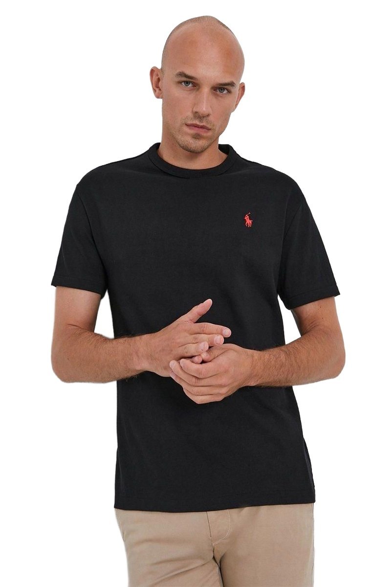 RALPH LAUREN CZARNY BAWEŁNIANY T SHIRT Z LOGO MĘSKI L 12DA