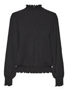 Bluzki damskie - VERO MODA Vmalvas Ls Smock Top WVN Ga Noos bluzka damska, czarny, S - miniaturka - grafika 1