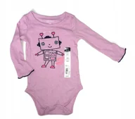 Body dla niemowląt - Fioletowe body długi rękawek Okie Dokie 12m 80 - miniaturka - grafika 1