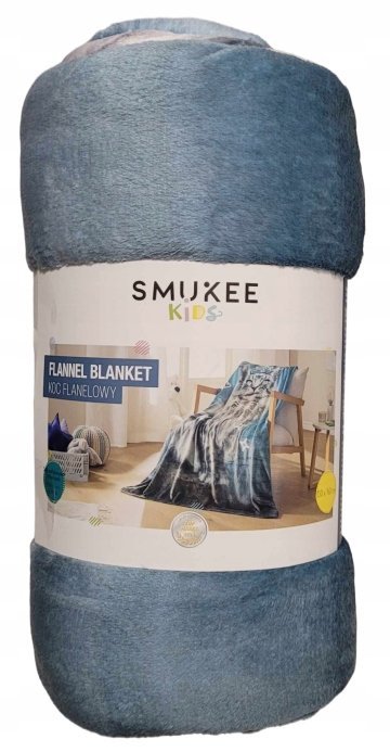 Smukee Koc flanelowy niebieski 130x160cm KOT