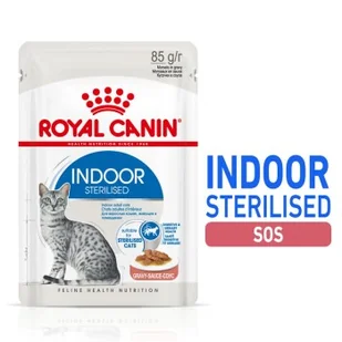 ROYAL CANIN Indoor Sterilised Adult w sosie 12x85 g - Mokra karma dla kotów ROYAL CANIN Indoor Sterilised Adult w sosie 12x85 g - Mokra karma dla kotów - miniaturka - grafika 1
