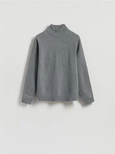 Reserved - Gładki golf z dzianiny - ciemnoszary - Swetry męskie - miniaturka - grafika 1