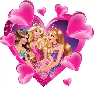 Naklejki Na Ścianę 3D Barbie 70X65Cm Serca Bajki - Naklejki na ścianę - miniaturka - grafika 1