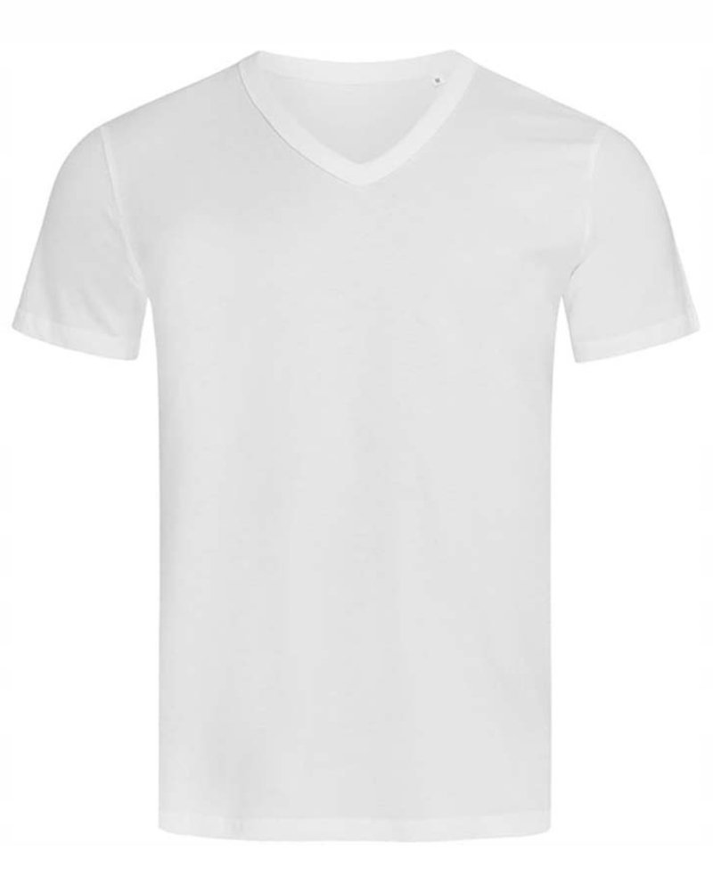Koszulka męska bawełniana T-shirt w serek Stedman V-Neck ST9010 White M