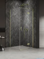 Kabiny prysznicowe - New Trendy Nesta Light Gold kabina 110x80x200 cm prawa wspornik równoległy złoty połysk/szkło przejrzyste K-4539 - miniaturka - grafika 1