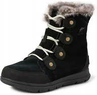 Śniegowce damskie - Sorel Explorer Joan Śniegowce Damskie Skórzane Czarne Ciepłe Zimowe 40 J_a - miniaturka - grafika 1