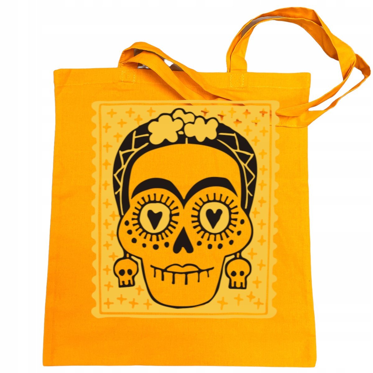 Torba na zakupy nadruk Żółta CZASZKA MEKSYKAŃSKA