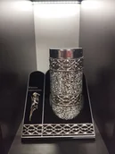 Lampiony i znicze - Znicz Lampion Witraż AKRYL - SREBRNY - miniaturka - grafika 1