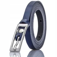 Paski - PASEK SKORZANY damski GRANAT klamra srebrna GRACIO - miniaturka - grafika 1