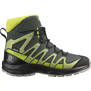 Buty dla chłopców - Salomon XA PRO 3D V8 zimowe CSWP unisex dziecięce wodoszczelne buty trekkingowe, Urban Chic Black Evening Primrose - 31 EU - grafika 1