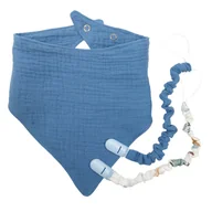 Śliniaki i fartuszki - Muślinowy śliniak niemowlęcy- jeans - miniaturka - grafika 1