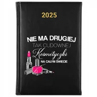Kalendarze - KALENDARZ 2025 Planer Książkowy CZARNY Terminarz Cudowna Kosmetyczka Wzory - miniaturka - grafika 1
