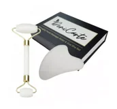 Pozostałe urządzenia kosmetyczne - Masażer Do Twarzy Jadeitowy Roller + Gua Sha Box - miniaturka - grafika 1