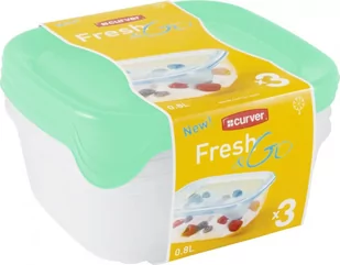 CURVER Zestaw pojemników CURVER Fresh&Go 242885 3 x 0.8 l Seledynowy 242885 - Akcesoria i części AGD - miniaturka - grafika 1