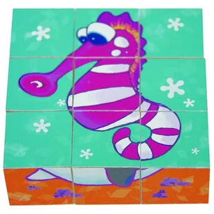 Brimarex Top Bright Drewniane klocki 9el- Konik morski 130875 - Układanki dla dzieci - miniaturka - grafika 1