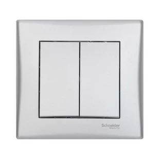 Schneider Włącznik podwójny SEDNA aluminium - Wyłączniki światła i elektryczne - miniaturka - grafika 1