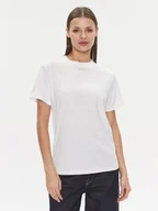 Koszulki i topy damskie - Calvin Klein T-Shirt Metallic Micro Logo T Shirt K20K206967 Biały Regular Fit - miniaturka - grafika 1