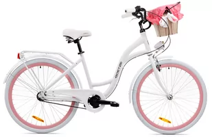 Goetze, Rower Miejski Style 26" Alu 3 Biegi Błękit Biały Róż, Kosz - Rowery - miniaturka - grafika 1